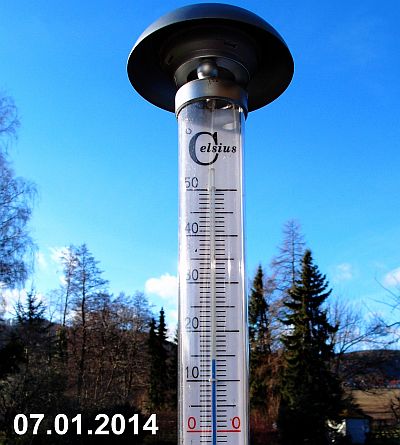 Thermometer im Januar
